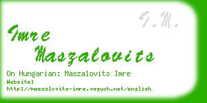 imre maszalovits business card